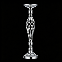 Support de fleurs en métal pour centre de table de mariage, événementiel, doré, argenté, électroplaqué, porte-bougie, vase, décoration