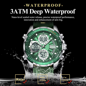 Relojes Digitales LED de Doble Pantalla POEDAGAR E108 para Hombre, Resistentes al Agua, Electrónicos, Multifuncionales, con Fecha, <span class=keywords><strong>Semana</strong></span> y Funciones Deportivas - Product Image 2