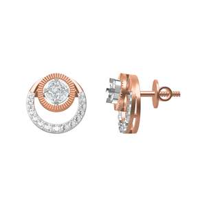 Boucles d'oreilles élégantes en or rose 18 carats Nouvelle option de bijoux éthiques en diamant de laboratoire brillant fin - Product Image 1