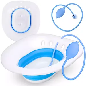 Collapsible Yoni Sitz Bath For Toilet Steam Seat Sitz Bath To Treat Postpartum Wounds Hemorrhoids Perineal Care With Flusher