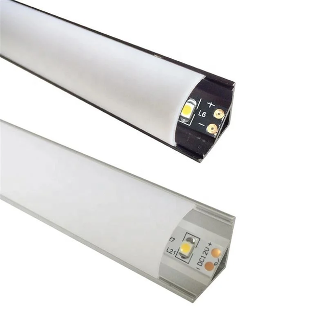 U-shaped LED Aluminum Channel System with Milky White End Caps and Mounting Clips for LED Strip Installation
