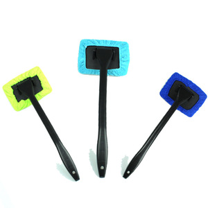 Car <b>Cleaning</b> Brush Dual Use For Home <b>And</b> Car Window Cleaner With Microfiber Pad Blue <b>Green</b> Sky Blue - Product Image 2