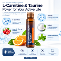 Shot énergétique liquide L-Carnitine Taurine à marque privée OEM, complément nutritionnel sportif pour le soutien énergétique et métabolique