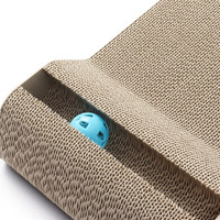 Griffoir pour chat ergonomique en carton ondulé, multifonctionnel, avec jouet à bille intégré