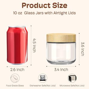 10オンス広口メイソンサラダジャーオーツ容器スナックナッツスパイスシュガーヨーグルト用食品保存容器 - Product Image 2