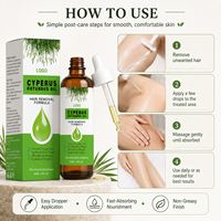 Aceite Depilatorio de Cyperus Rotundus al por Mayor, 60 ml, Suero Corporal Natural para una Piel Suave, Marca Privada OEM ODM