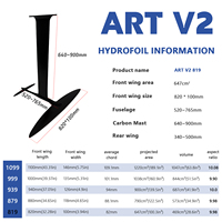 Hydrofoil en carbone AXIS ART V2 819 pour Kite Surf, Pump Foil et Wing Foil, à profil haut, pour une glisse efficace, vente en gros