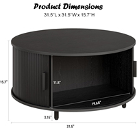 Table basse moderne du milieu du siècle avec 360 °   Tables d'appoint rondes à rainures avec porte coulissante incurvée pour salon Muebles Para La Casa