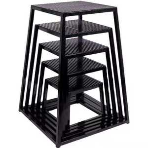 Steel Jump Boxes Five Levels Home Gym Agility Exercise Step Box Set with 230kg Capacity Floor Mount for <b>Strength</b> <b>Training</b> - Product Image 2