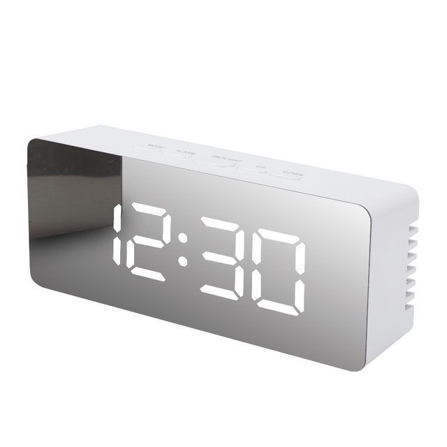 LED Digital Desktop Mirror Clock MultiFunction Creative Cosmetic Home Temperature Alarm Home Electronic Clock