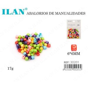 Perline colorate con lettere ILAN 6x6mm per lavori artigianali 17g - Product Image 3