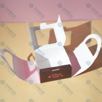 Boîte à gâteau personnalisée avec poignée, emballage alimentaire de qualité supérieure, boîte cadeau en papier portable pour desserts et beignets