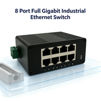 10/100/1000Mbps 8 Port Industrial Network Switch DIN-Rail Unmanaged Ethernet Switch Plug Play Perlindungan Anti-Reverse AP-6208G