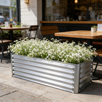 Jardinières surélevées en acier galvanisé, écologiques, antirouille, pour l'extérieur, avec un design à bords lisses et une taille personnalisable