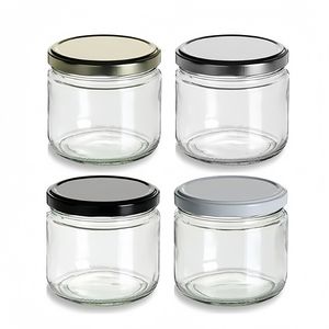 Bocaux en verre de 300 ml, 350 ml, 360 ml avec couvercle à vis en métal blanc de 82 mm avec doublure en <span class=keywords><strong>plastisol</strong></span> pour sauce salsa - Product Image 3