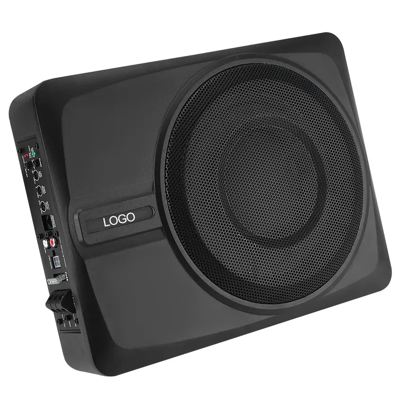 Woofer mobil dengan amplifier bass 10 inci, subwoofer ramping 400W subwoofer kursi bawah aktif