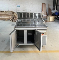 Comptoir Réfrigéré Électrique en Acier Inoxydable Flishel Personnalisable avec Refroidissement Dynamique, Compresseur Optionnel pour Cuisine, Hôtel, Restaurant