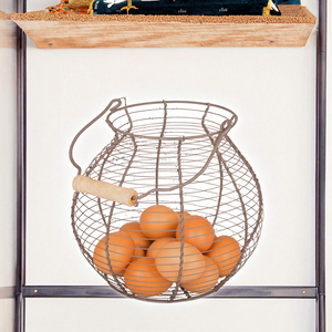 Customized Home Metal <b>Egg</b> Storage Basket Vintage Farmhouse Design <b>Eco</b>-Friendly Multifunction for Carrying Collecting Food - Product Image 3
