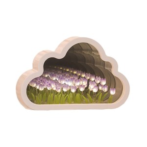Kreatives Wolken-Tulpen-Nachtlicht DIY Bastelset LED Infinity-Spiegel Deko-Geschenk - Product Image 1