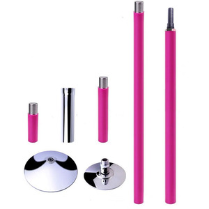 Barre de danse rose pour strip-teaseuse avec construction en silicone durable réglable, extensible de 217 cm à 270 cm pour une utilisation à domicile en intérieur - Product Image 2