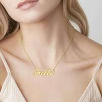 Bijoux en argent sterling 925 plaqué or personnalisé n'importe quel surnom collier de plaque signalétique personnalisé