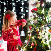 Échantillon gratuit 2022 pas cher vente chaude en céramique forme arbre cloches en métal pour noël