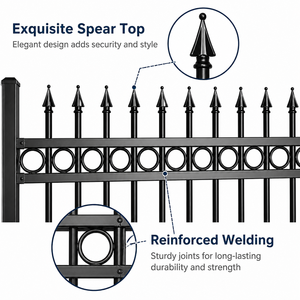 Panel de <span class=keywords><strong>Cerca</strong></span> de Acero Galvanizado con Recubrimiento de Polvo Negro, <span class=keywords><strong>Cerca</strong></span> <span class=keywords><strong>Metálica</strong></span> Ornamental de Alta Resistencia, Anticorrosión, <span class=keywords><strong>para</strong></span> Seguridad en Jardines - Product Image 2