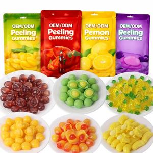 OEM/ODM Factory Private Label Custom Mango Lychee Grapes Peelable Bulk <strong>Sweets</strong> <strong>Sweet</strong> And Sour Soft Jelly Candy Gummy Bonbons - Product Image 1