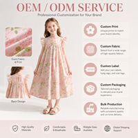 Robe florale pour filles, manches à volants, brodée, tenue de fête pour tout-petits, anniversaire, boutique, tenue personnalisée, OEM, marque privée