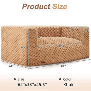 Modular <b>Bean</b> <b>Bag</b> <b>Sofa</b> High Density Sponge Cushion Floor <b>Sofa</b> For Pets And Adults Customizable Color Options - Product Image 2