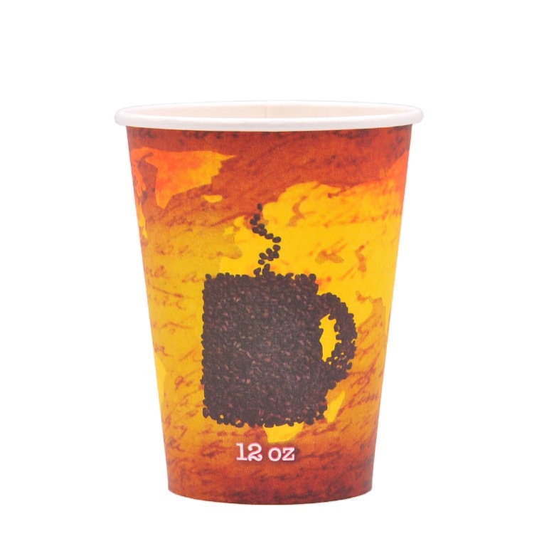 100% Compostable Biodegradable PE Coating Hot Drink Packaging Single Wall Paper Tea Cup and Coffee Cup