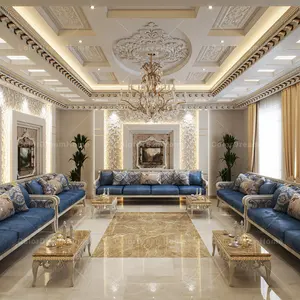 Nah östliche Möbel Royal Living Room Sets Luxus Holzsofa Dubai Arab Majlis