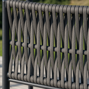 Conjunto de Mesa y Sillas de Jardín para 2 Personas, Estilo Bistro Francés, Muebles Europeos para Exteriores, de Aluminio y Cuerda, para Balcón, Apto para Todas las Estaciones - Product Image 3