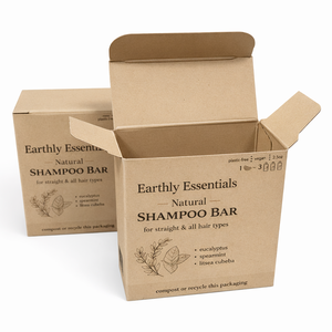 Biodegradable Custom Cosmetic Packaging Box Brown Kraft Paper Box for Shampoo Bar Custom Logo Manufacturer - Product Image 2