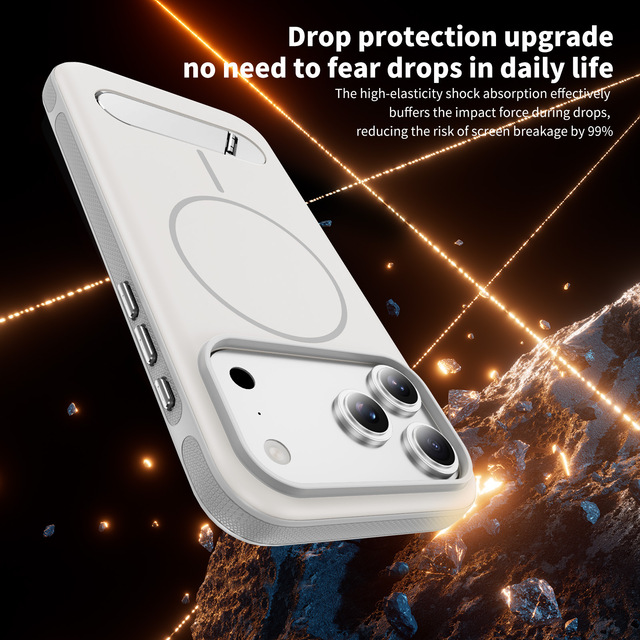 Two Tone Magnetic Phone Case Built in 180° Fold Kickstand Skin Friendly Full Shockproof Protective Cover for iPhone 15 16 17