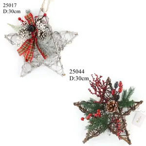 Pentagrama nuevo producto adornos de Navidad al por mayor estrella de Navidad adorno 25017 colgando adornos de Navidad