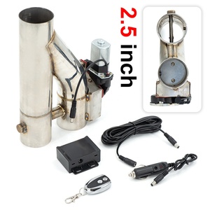 2.5 Inch Stainless Steel Doubled <strong>Valve</strong> Pipe Muffler Cutout Bypass Exhaust <strong>Trim</strong> Down Tube Remote Control PP-YT25R - Product Image 1