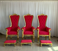Chaise de mariage de luxe style trône royal, en bois massif et cuir, dossier haut, design moderne, pour événements et usage commercial