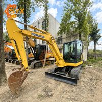 Подержанный гусеничный экскаватор KOMATSU PC56 с полной проверкой, ковшом 0,2 м³, грузоподъемностью 5 тонн, для строительных подрядчиков