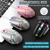 Souris de jeu filaire G5, 3200 DPI, optique, ergonomique, 6 boutons, rétroéclairage LED, lumière respirante, USB, Plug and Play, pour PC et ordinateur portable