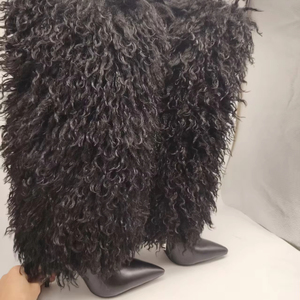 Produttore Custom Lady sopra il ginocchio Custom Designer tacchi alti stivali di pelliccia scarpe da <span class=keywords><strong>donna</strong></span> stivali di piume di lusso - Product Image 3