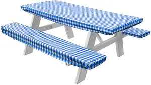 Değer satış donatılmış elastik vinil su geçirmez açık düz ev ev yağa dayanıklı piknik masa örtüsü