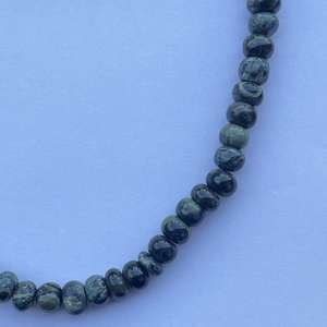 8mm 10mm 12mm Natural Kambaba Jasper Stone Smooth Rondelle Gemstone Beads Strand Necklace <b>Gold</b> Plated AAA Grade IGI Certified - Product Image 3