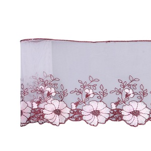Tela de malla floral de 18 cm <span class=keywords><strong>con</strong></span> encaje bordado para cortinas, cojines de sofá, faldas de <span class=keywords><strong>muñecas</strong></span> y ribetes de ropa - Product Image 5