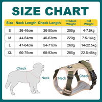 Harnais pour chien de qualité militaire, respirant, en nylon écologique, anti-traction, avec boucles de verrouillage réfléchissantes et rembourrage en EVA