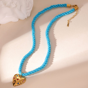 Colorful <strong>Braided</strong> Rope Stainless Steel Pendant <strong>Necklace</strong> for Women Trendy Animal Shape for Gift Fashion Jewelry <strong>Necklace</strong> - Product Image 5