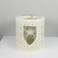 Ensemble de 3 lanternes de mosquée empilables en fer, couleur personnalisée, porte-bougie islamique, croissant de lune, décoration de centre de table pour le Ramadan