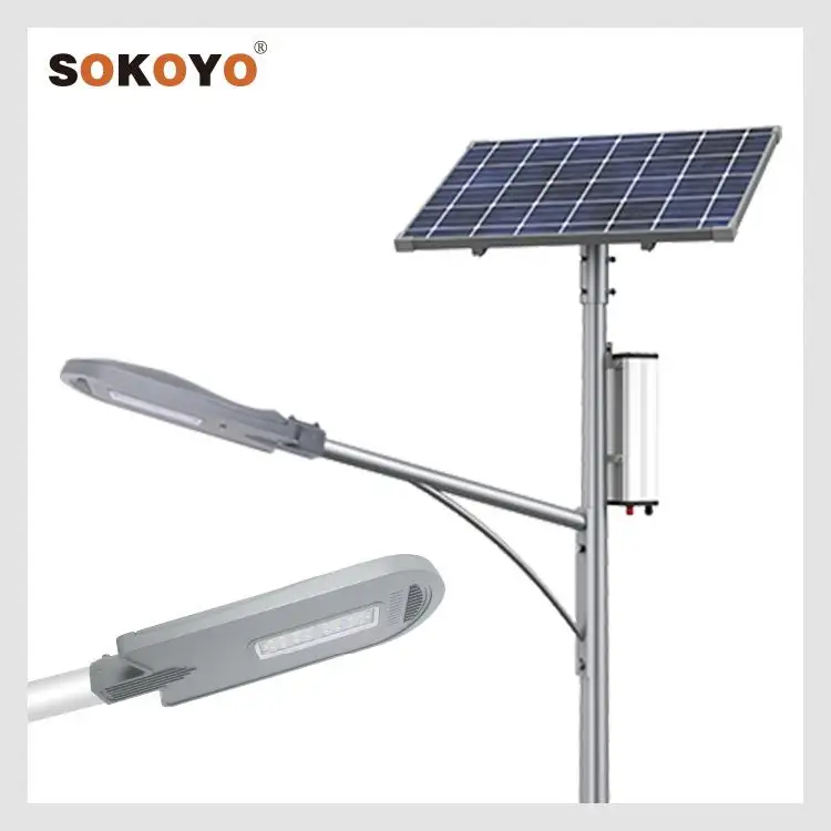 SOKOYO alluminio pressofuso IP66 lampioni solari divisi pubblici Led testa di Lampadaire con palo per lampione