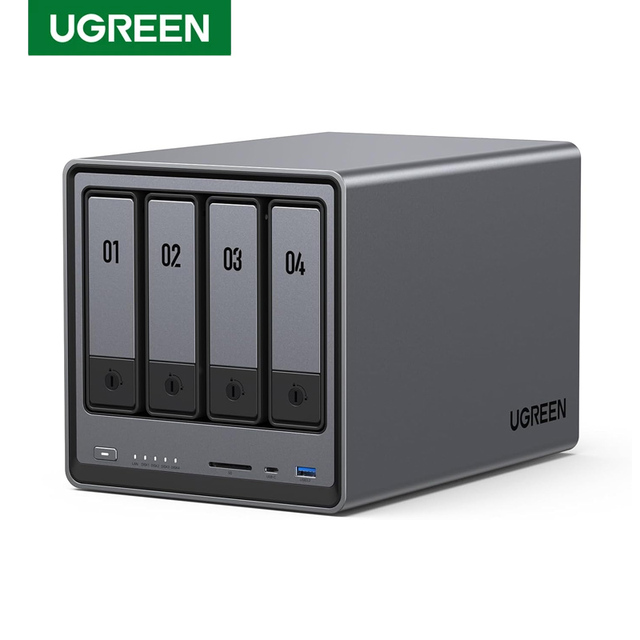 UGREEN NASync DXP4800 4-Bay Desktop NAS Intel N100 Quad-core CPU 8GB DDR5 RAM 2*2.5GbE 2*M.2 NVMe Slots Network Attached Storage