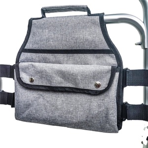 Sac de rangement universel pour fauteuil roulant, pochette pour accoudoir avec porte-gobelet et bande réfléchissante - Product Image 2